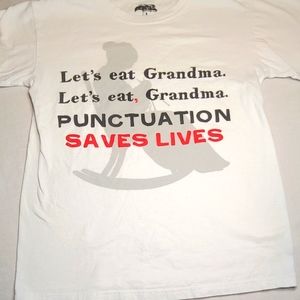Let's Eat Grandma. Let's Eat, Grandma. Punctuation Small White Tee Shirt